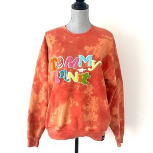 TommyInnit 21 Pogchamp Crewneck Sweatshirt Orange Chenille Patch Mens S YouTuber